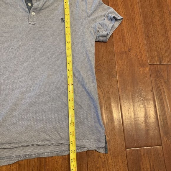 Penguin Men's Shirt Short Sleeve Gray Heritage Slim Fit Size M - Picture 7 of 8